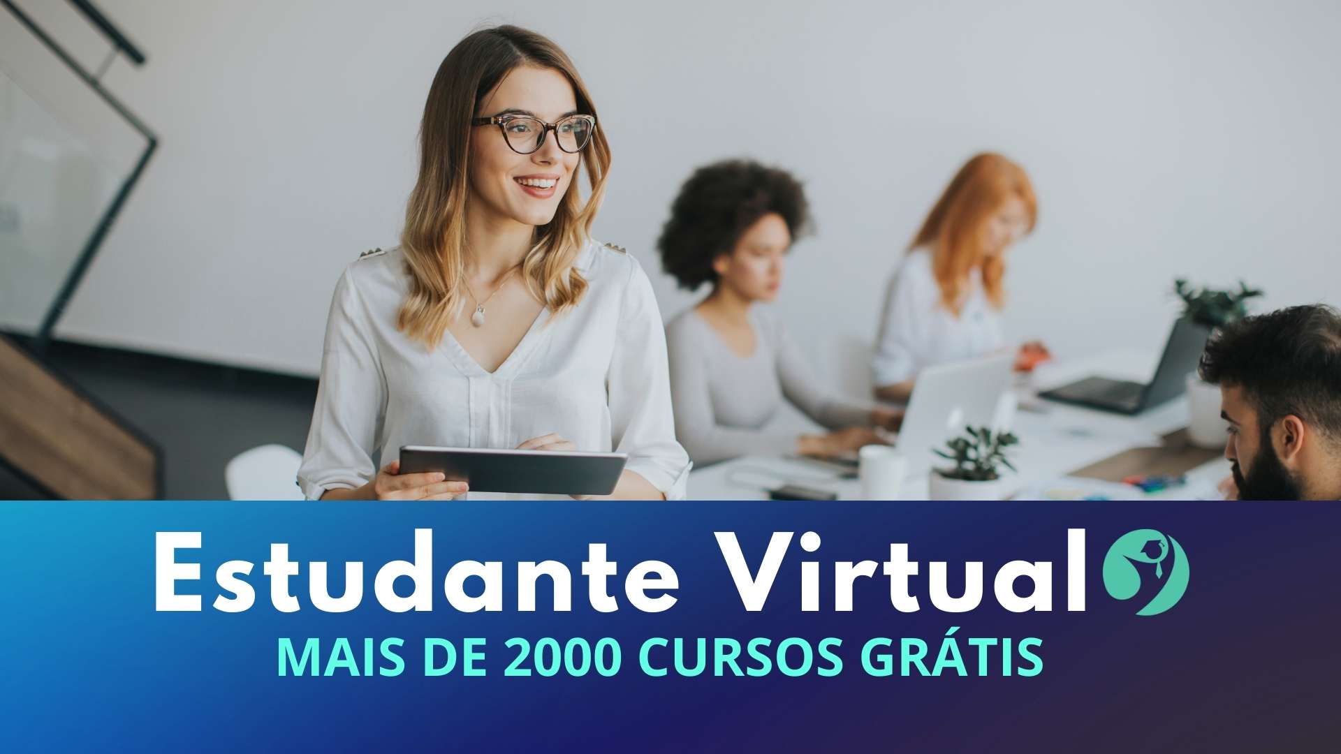 Banner exibindo nossos cursos online com matrícula gratuita